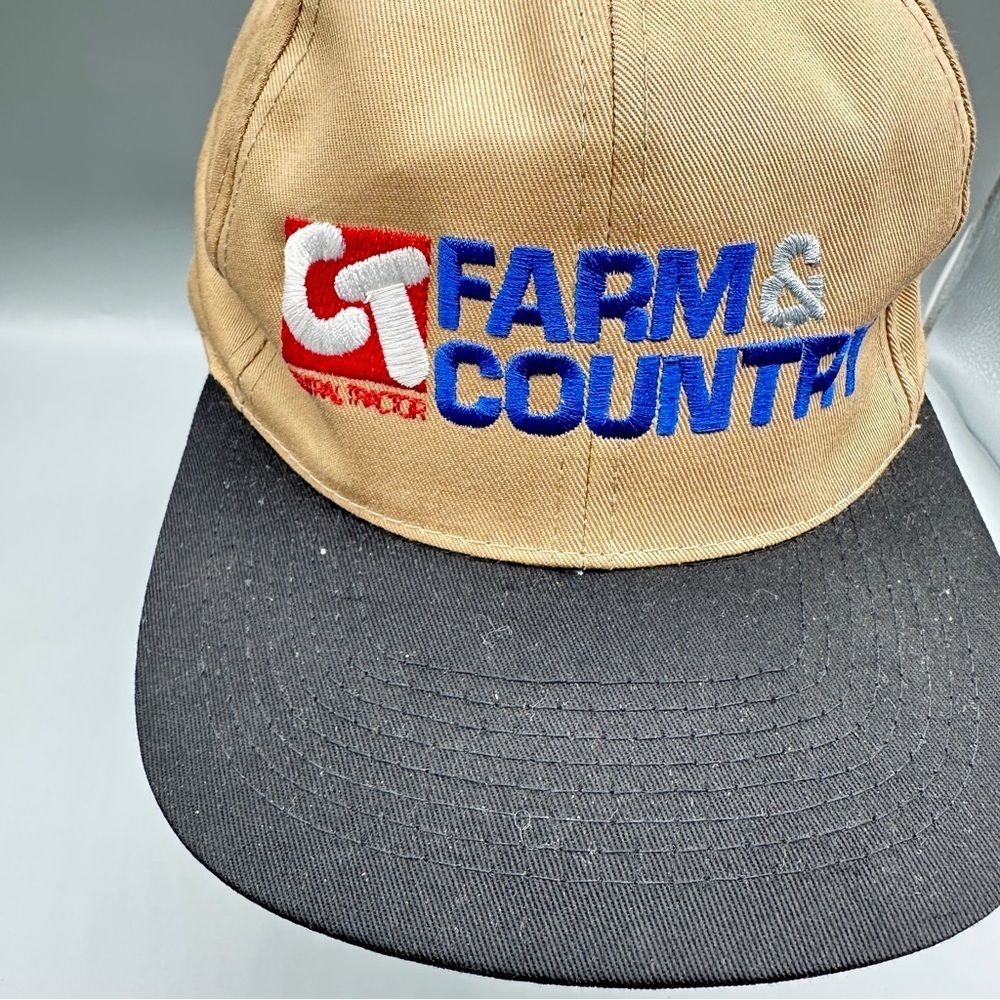 Vintage Central Tractor “Farm & Country” Snapback Hat – 100% Cotton –